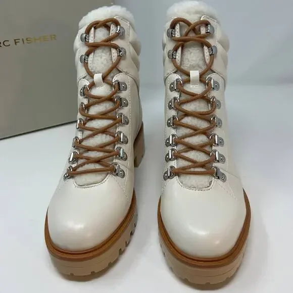New In Box Marc Fisher Women's Mallie3 Leather Combat Boots Size 9 - Picture 3 of 9